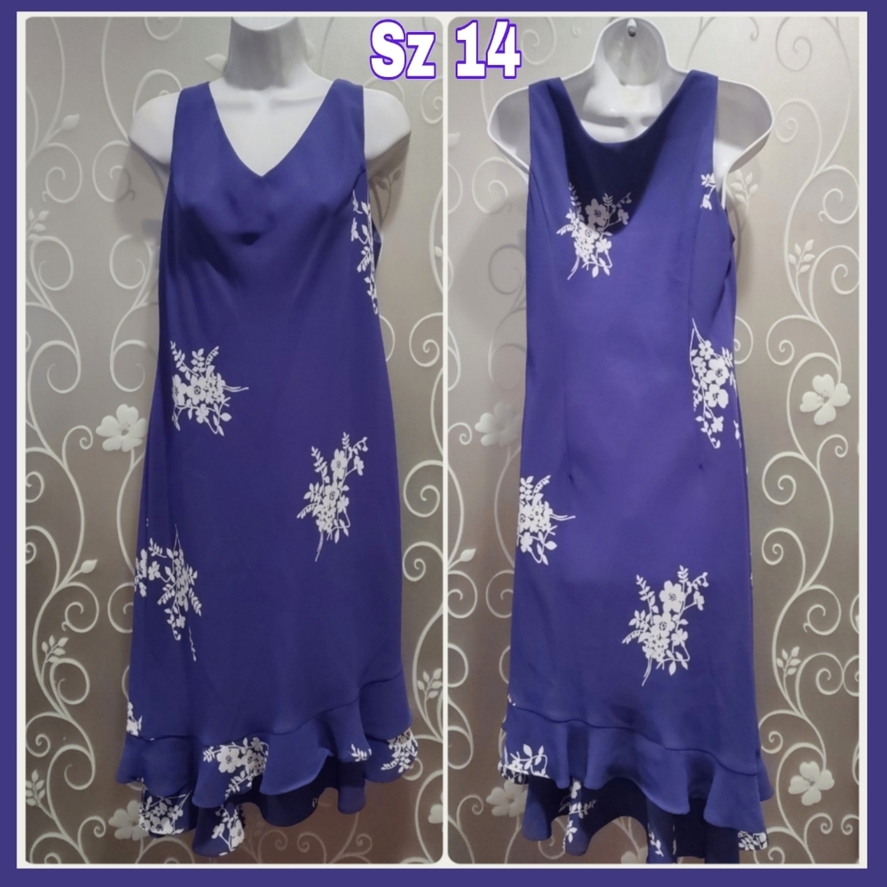 WOMENS SHEER FLORAL DRESS SIZE 14
